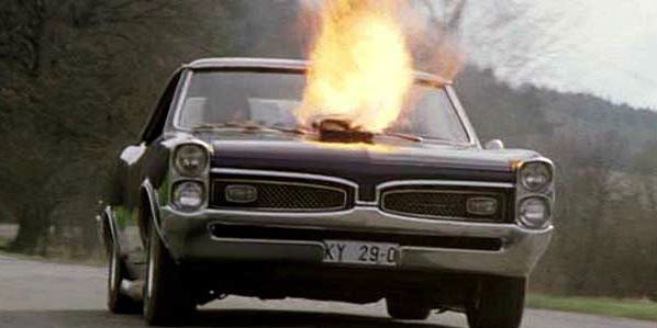 pontiac gto car burn