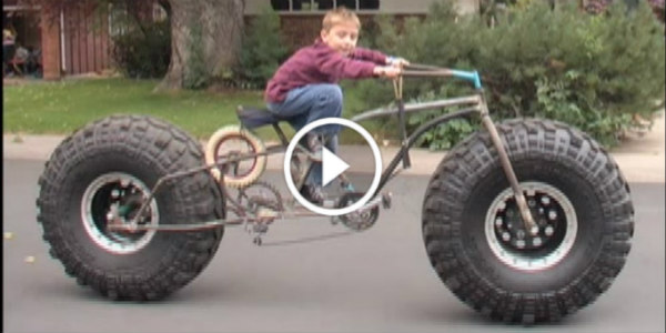 Awesome Contraption! This Extremely Fat Wheel Bike Is A Real Eye ...