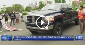 Cummins Driver Truck Protest Durham 1