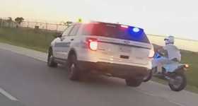 police officer runs bikes off the road 4