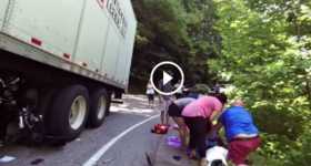 Semi bike crash Wiggle Through Forest Road