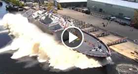 US Navy Launches New SHIP Sideways