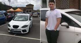 This guy takes up FOUR parking spaces to stop his CAR being scratched