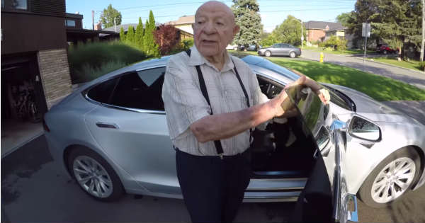 97 Year Old in a Tesla 2