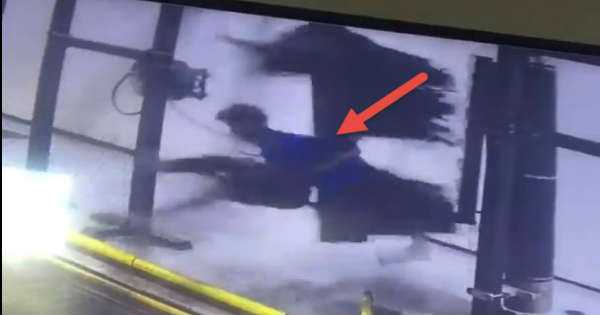 Car Wash Worker Got Swept Up By A Huge Brush 1