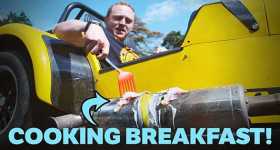 Cooking Eggs And Bacon On A Crazy CATERHAM 620R 1