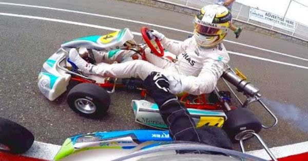  Go -Karting With F1 World Champion LEWIS HAMILTON In The Rain - Muscle 