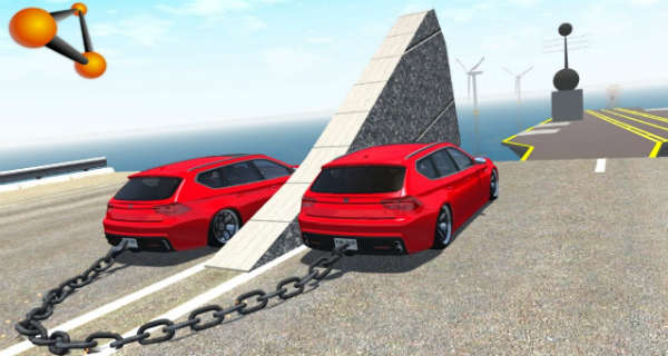 Chained Cars vs Big Ramp - One Of The Wackiest Animation Ever 1