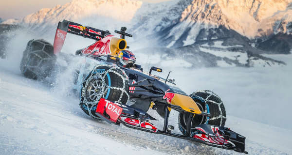 Max Verstapen Runs Formula 1 Car On Snow 1